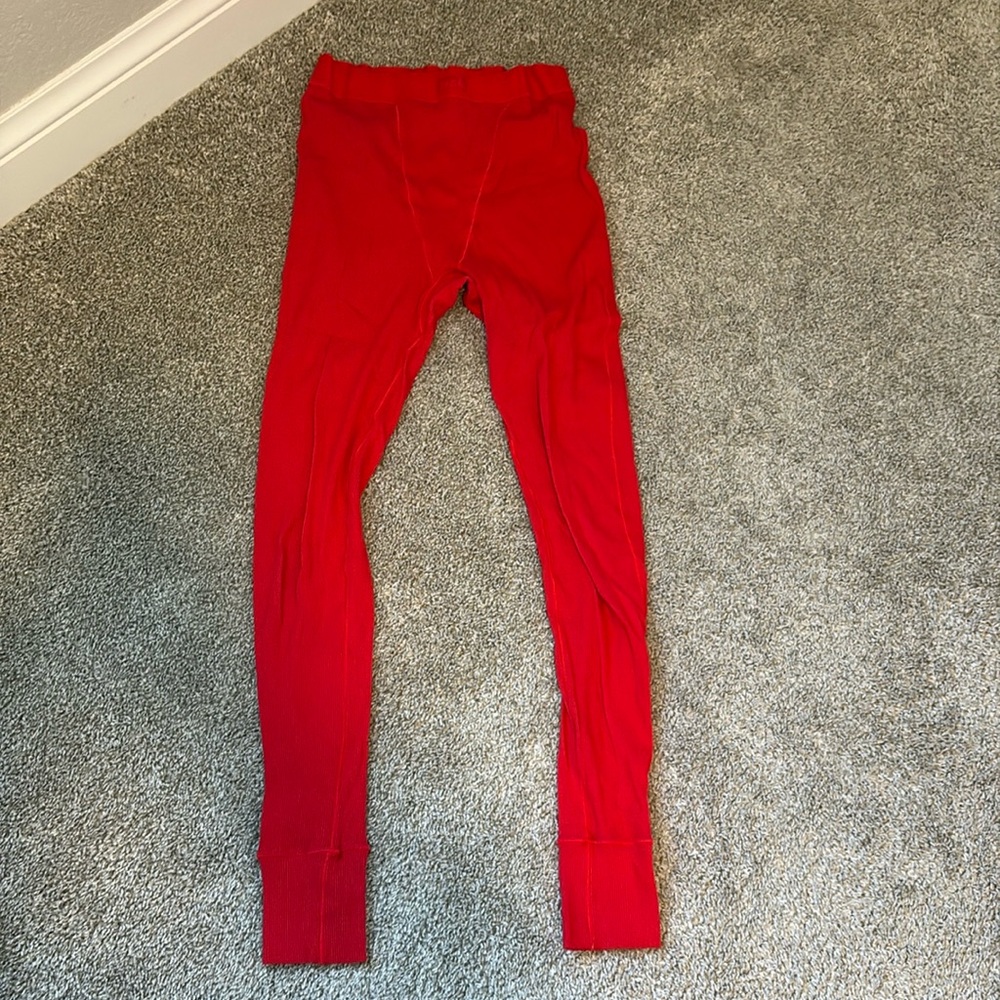 SKIMS Ribbed Pajama Pants/Leggings in Red